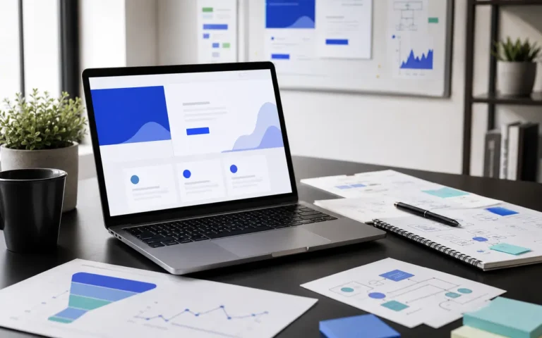 Conversiegerichte website en klantreis op een creatieve werkplek